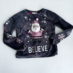 Margaux & Lexi Velour Santa Sweatshirt